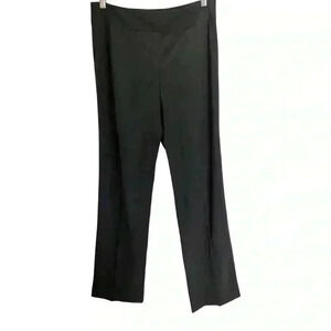 Lafayette 148 New York Black Pleated Wool Stretch Straight Leg Pleated Trousers